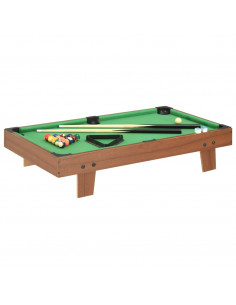 Mini Tavolo da Biliardo 3 Piedi 92x52x19 cm Marrone Verde 2