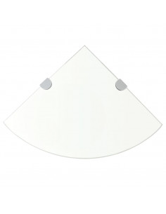 Scaffali Angolari 2 pz Supporti Cromati e Vetro 25x25 cm 2