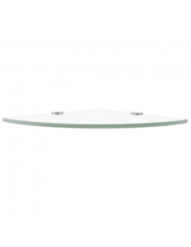 Scaffali Angolari 2 pz Supporti Cromati e Vetro 25x25 cm