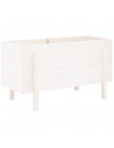 Fioriera Rialzata da Giardino Bianca 101x50x57 cm Massello Pino 2