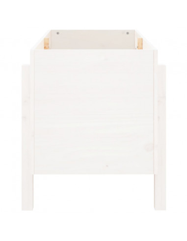 Fioriera Rialzata da Giardino Bianca 101x50x57 cm Massello Pino