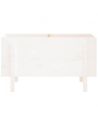 Fioriera Rialzata da Giardino Bianca 101x50x57 cm Massello Pino