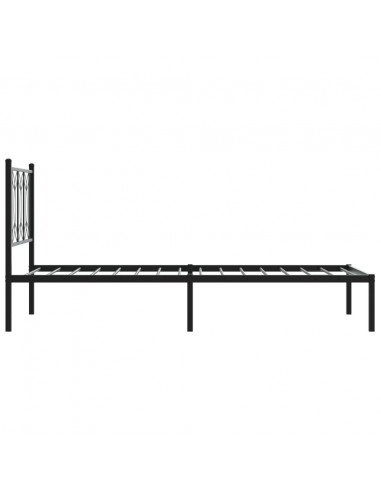 Giroletto con Testiera in Metallo Nero 75x190 cm