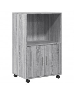 Mobiletto con Ruote Grigio Sonoma 55x40x91cm in Truciolato 2