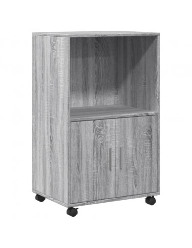 Mobiletto con Ruote Grigio Sonoma 55x40x91cm in Truciolato