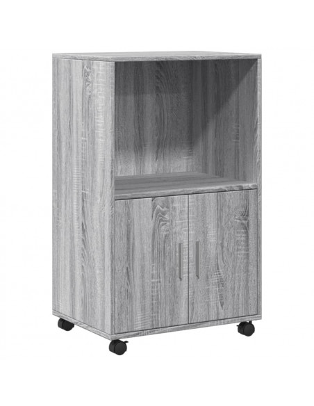 Mobiletto con Ruote Grigio Sonoma 55x40x91cm in Truciolato