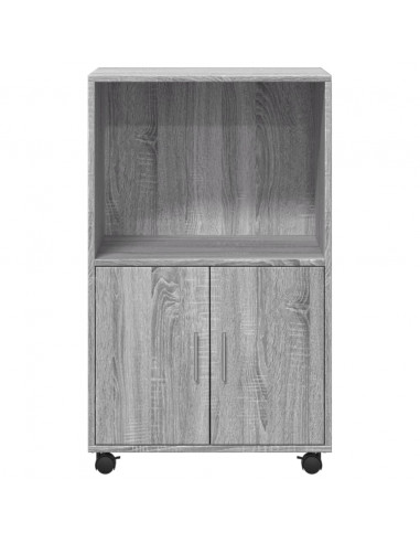 Mobiletto con Ruote Grigio Sonoma 55x40x91cm in Truciolato