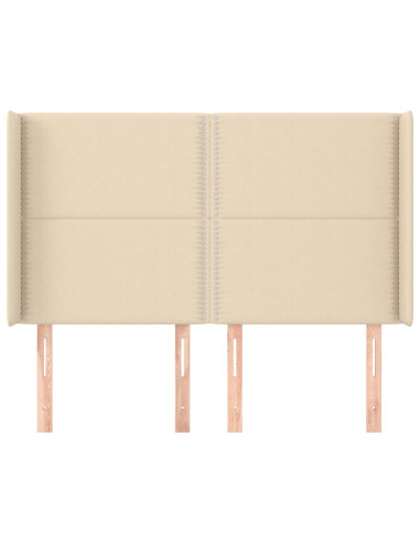 Testiera ad Orecchio Crema 147x16x118/128 cm in Tessuto