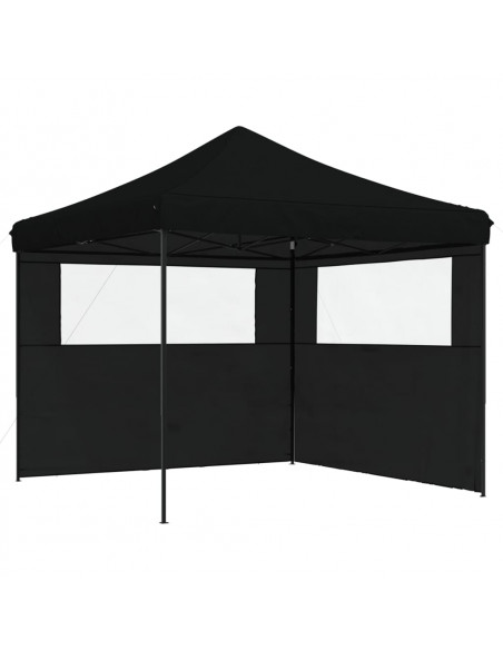 Tendone per Feste Pieghevole Pop-Up con 2 Pareti Nero