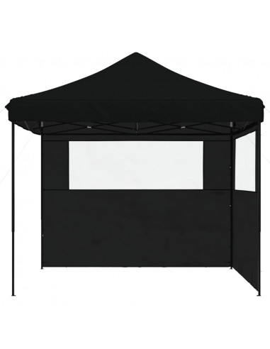 Tendone per Feste Pieghevole Pop-Up con 2 Pareti Nero