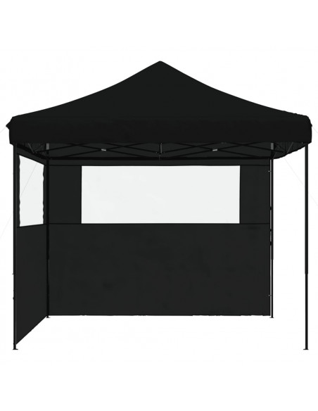 Tendone per Feste Pieghevole Pop-Up con 2 Pareti Nero