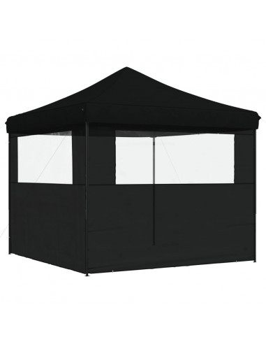 Tendone per Feste Pieghevole Pop-Up con 2 Pareti Nero