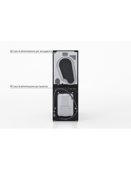 LG WashTower WT1210BBF Colonna Bucato 12/10kg AI DD, Classe A-10%/A+++, Pannello unificato