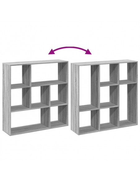 Libreria Divisorio Grigio Sonoma 102x29x103,5 cm in Truciolato