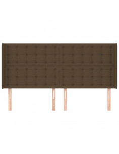 Testiera ad Orecchio Marrone Scuro 163x16x118/128 cm in Tessuto 2