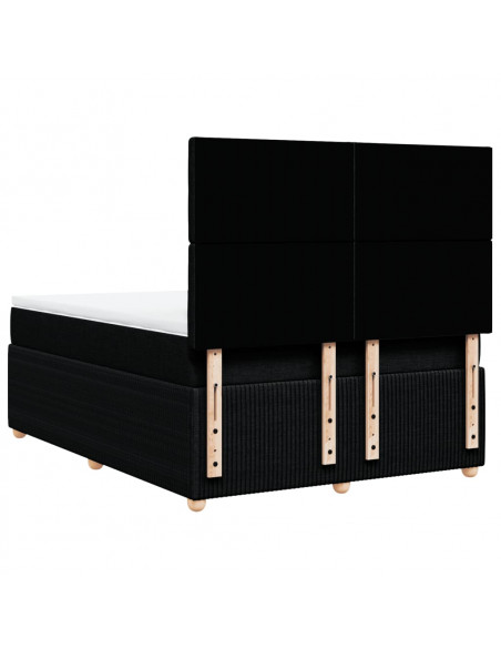 Giroletto a Molle con Materasso Nero 160x200 cm in Tessuto