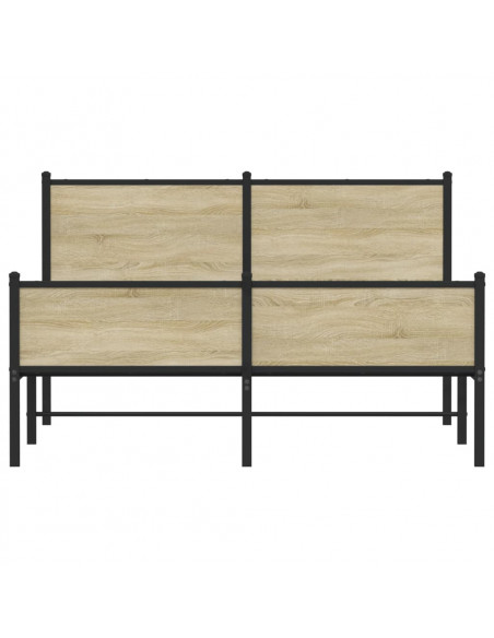 Giroletto con Testiera&Pediera Metallo Rovere Sonoma 140x190 cm