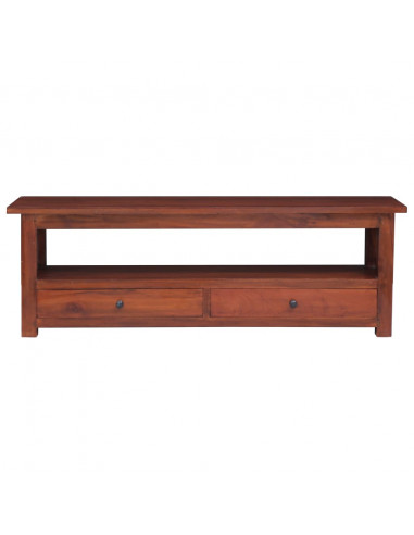 Mobile Porta TV Marrone 115x30x40cm in Legno Massello di Mogano