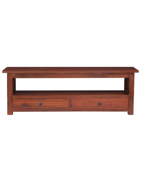 Mobile Porta TV Marrone 115x30x40cm in Legno Massello di Mogano