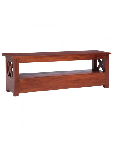 Mobile Porta TV Marrone 115x30x40cm in Legno Massello di Mogano