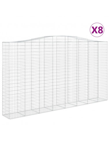 Cesti Gabbioni ad Arco 8 pz 400x50x220/240 cm Ferro Zincato
