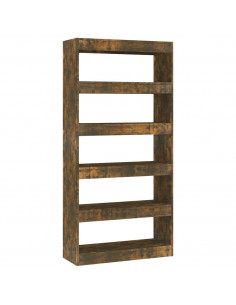 Libreria/Divisorio Rovere Fumo 80x30x166 cm in Truciolato 2