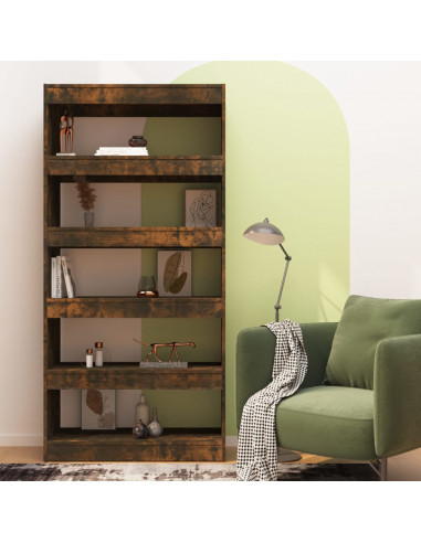 Libreria/Divisorio Rovere Fumo 80x30x166 cm in Truciolato
