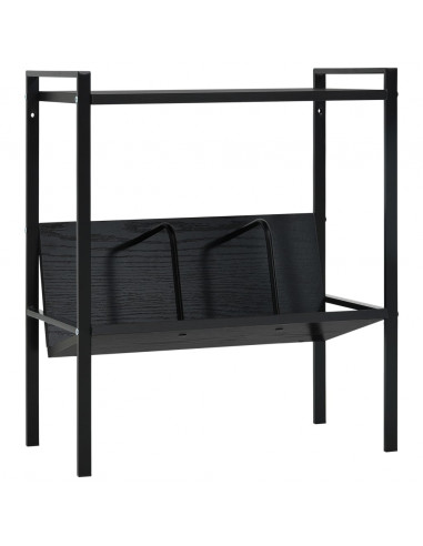 Scaffale Libri 2 Ripiani Nero 52x28x59 cm Legno Multistrato