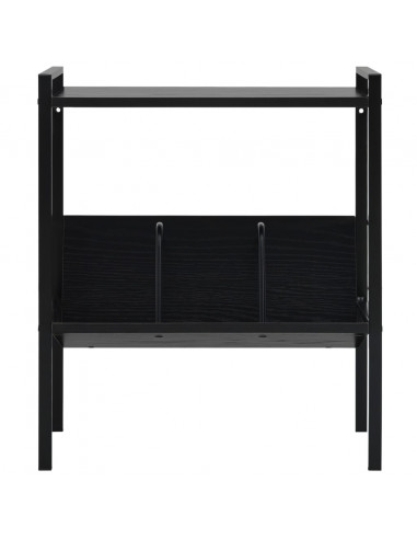 Scaffale Libri 2 Ripiani Nero 52x28x59 cm Legno Multistrato
