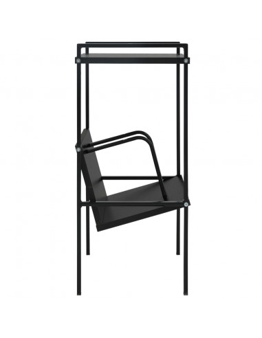 Scaffale Libri 2 Ripiani Nero 52x28x59 cm Legno Multistrato