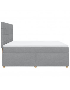 Giroletto a Molle con Materasso Grigio Chiaro180x200 cm Tessuto 2