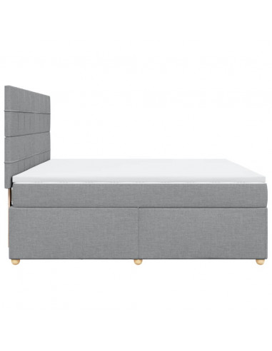 Giroletto a Molle con Materasso Grigio Chiaro180x200 cm Tessuto