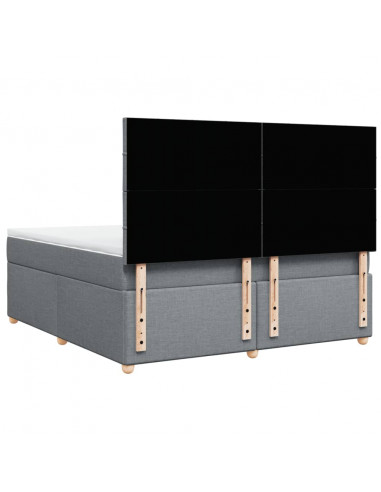 Giroletto a Molle con Materasso Grigio Chiaro180x200 cm Tessuto