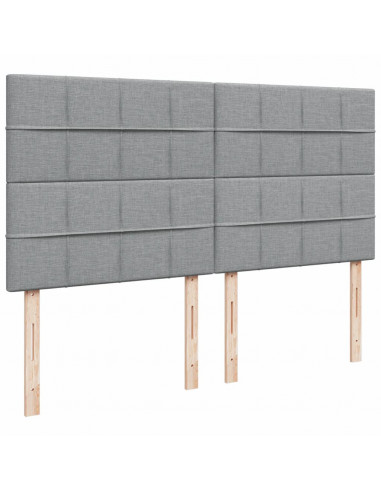 Giroletto a Molle con Materasso Grigio Chiaro180x200 cm Tessuto