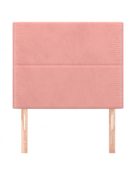 Testiera 2 pz Rosa 90x5x78/88 cm in Velluto