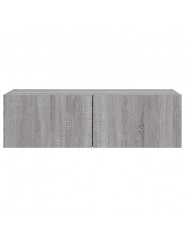 Mobile TV a Parete con Luci LED Grigio Sonoma 100x35x31 cm