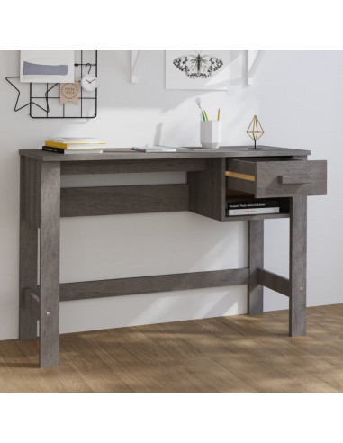 Scrivania HAMAR Grigio Chiaro 110x40x75 cm in Legno di Pino