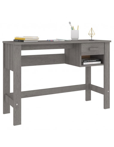 Scrivania HAMAR Grigio Chiaro 110x40x75 cm in Legno di Pino