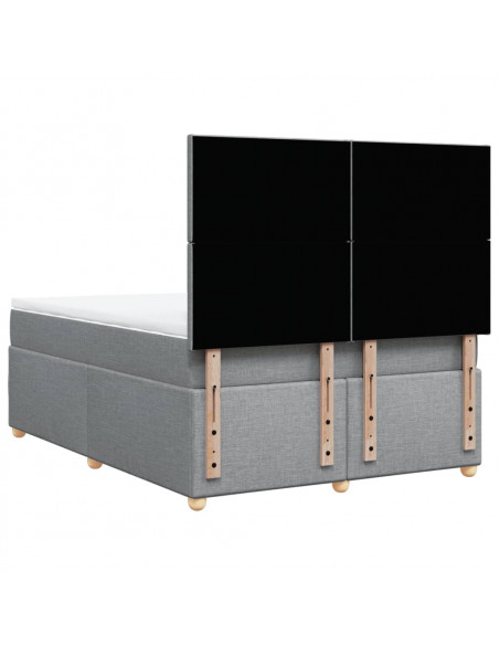 Giroletto a Molle con Materasso Grigio Chiaro 160x200cm Tessuto