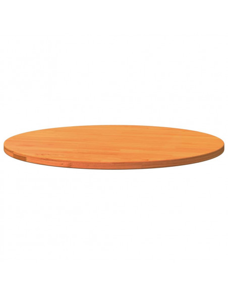 Piano Tavolo Rotondo Marrone Cera Ø80x2,5cm Legno Massello Pino