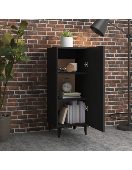 Credenza Nera 34,5x34x90 cm in Legno Multistrato