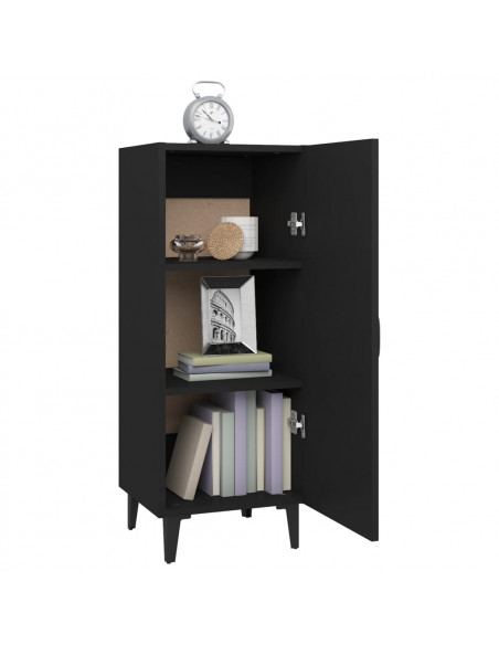 Credenza Nera 34,5x34x90 cm in Legno Multistrato