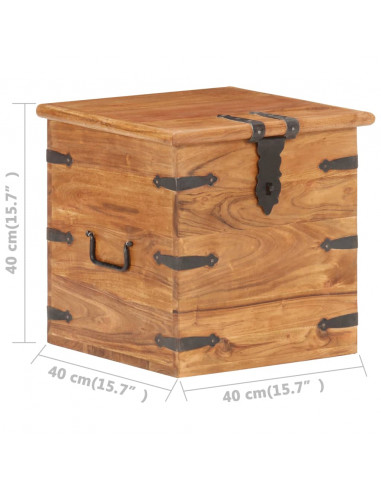 Baule 40x40x40 cm in Legno Massello di Acacia