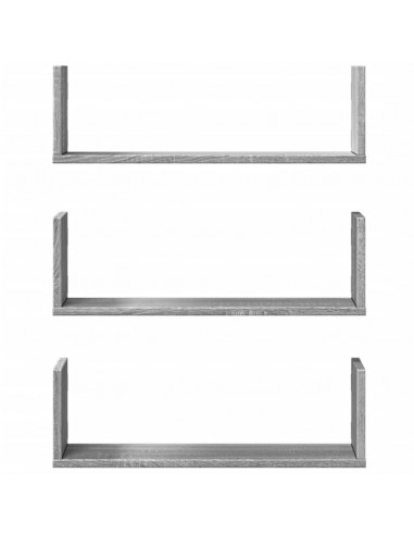 Mensole a Parete 2pz Grigio Sonoma 58x18x18 cm in Truciolato
