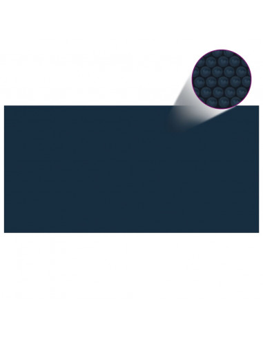 Pellicola Galleggiante Solare PE Piscina 600x300 cm Nero e Blu