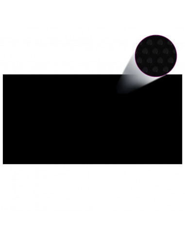 Pellicola Galleggiante Solare PE Piscina 600x300 cm Nero e Blu