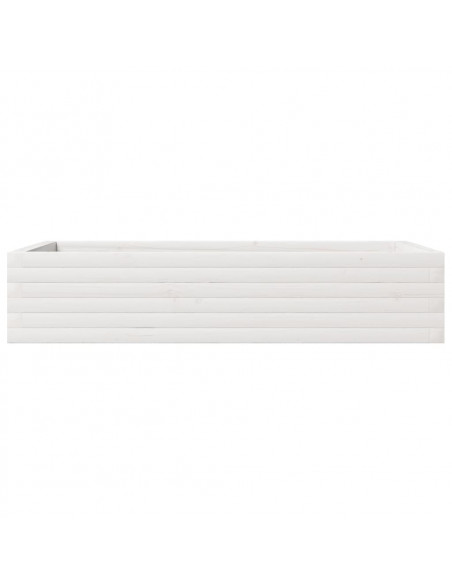 Fioriera da Giardino Bianca 110x60x23 cm Legno Massello Pino