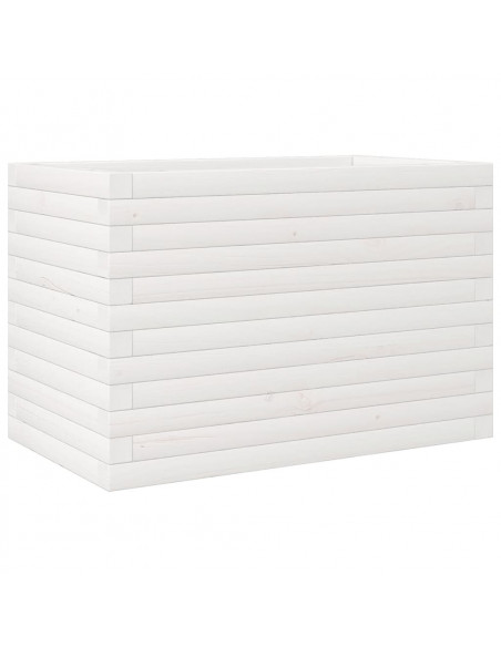 Fioriera da Giardino Bianca 70x40x45,5cm Legno Massello di Pino