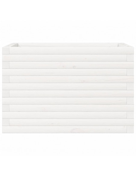 Fioriera da Giardino Bianca 70x40x45,5cm Legno Massello di Pino