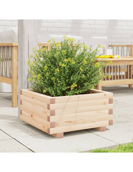 Fioriera da Giardino 50x50x26,5 cm in Legno Massello di Pino